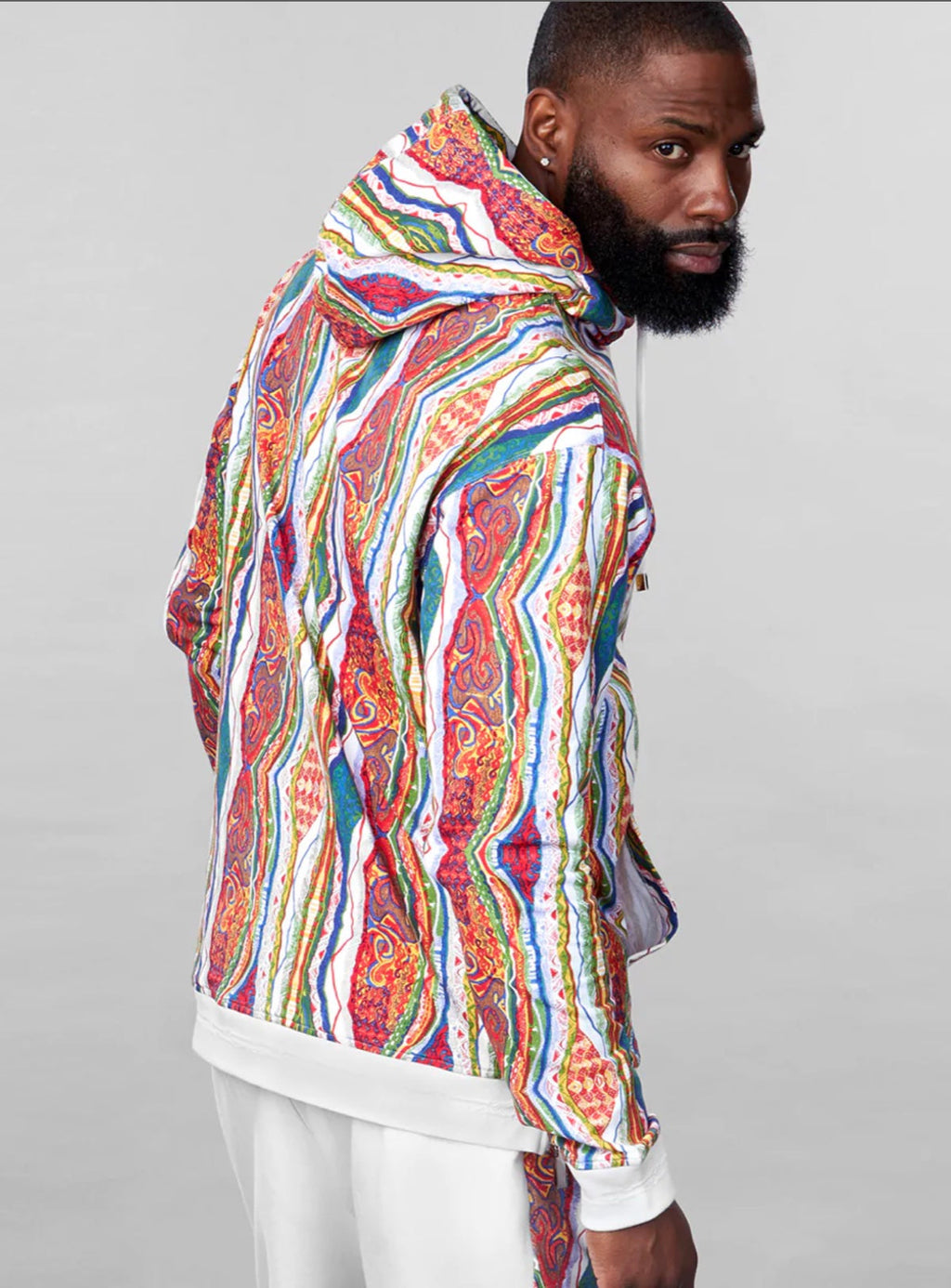 Coogi Hoodie - Classic Fleece - White Multi