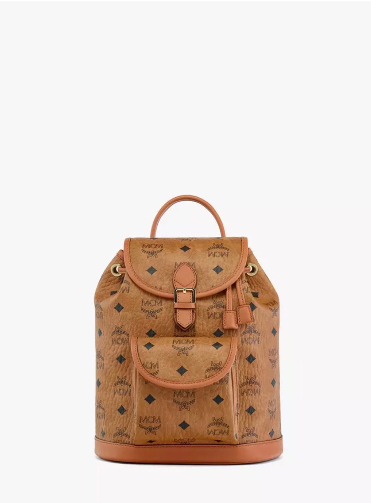 MCM Backpack - Mini Aren VI Drawstring - Cognac - MWKDSTA02CO001