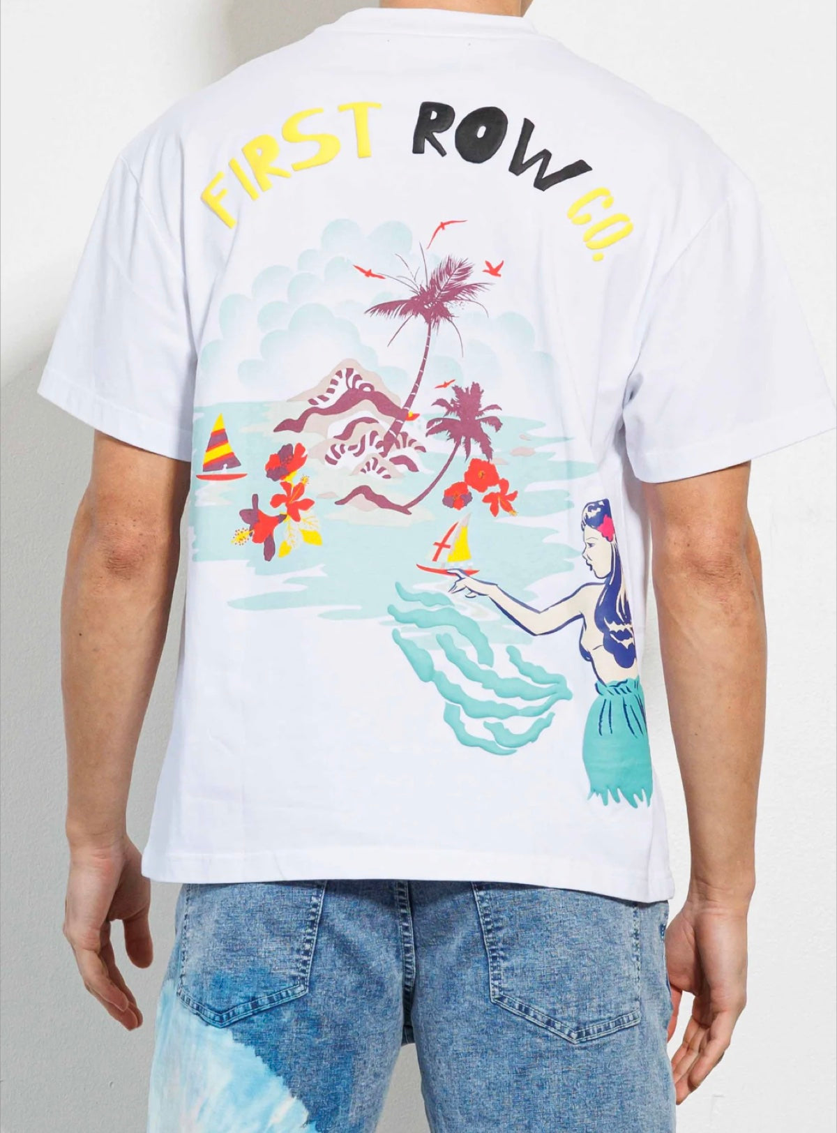 First Row T-Shirt - Tropical Vacation - White - FRT2051