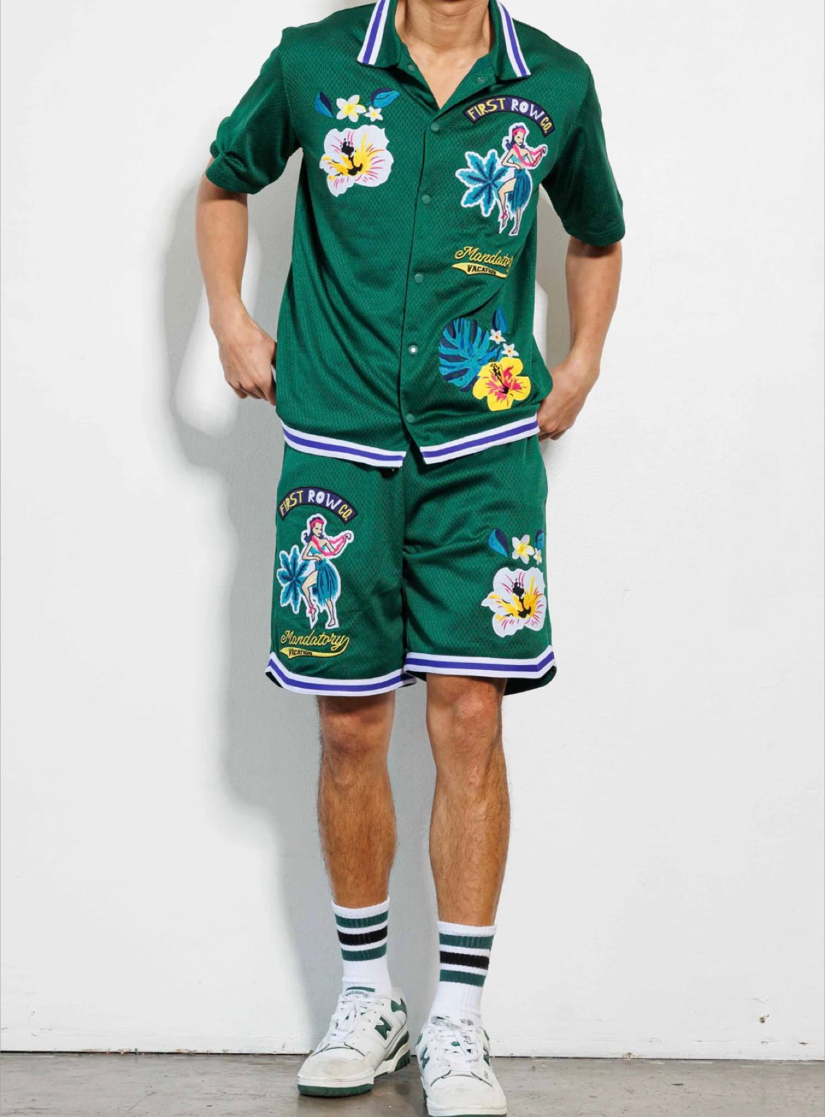 First Row Short Set - Tropical Vacation - Green - FRH2106