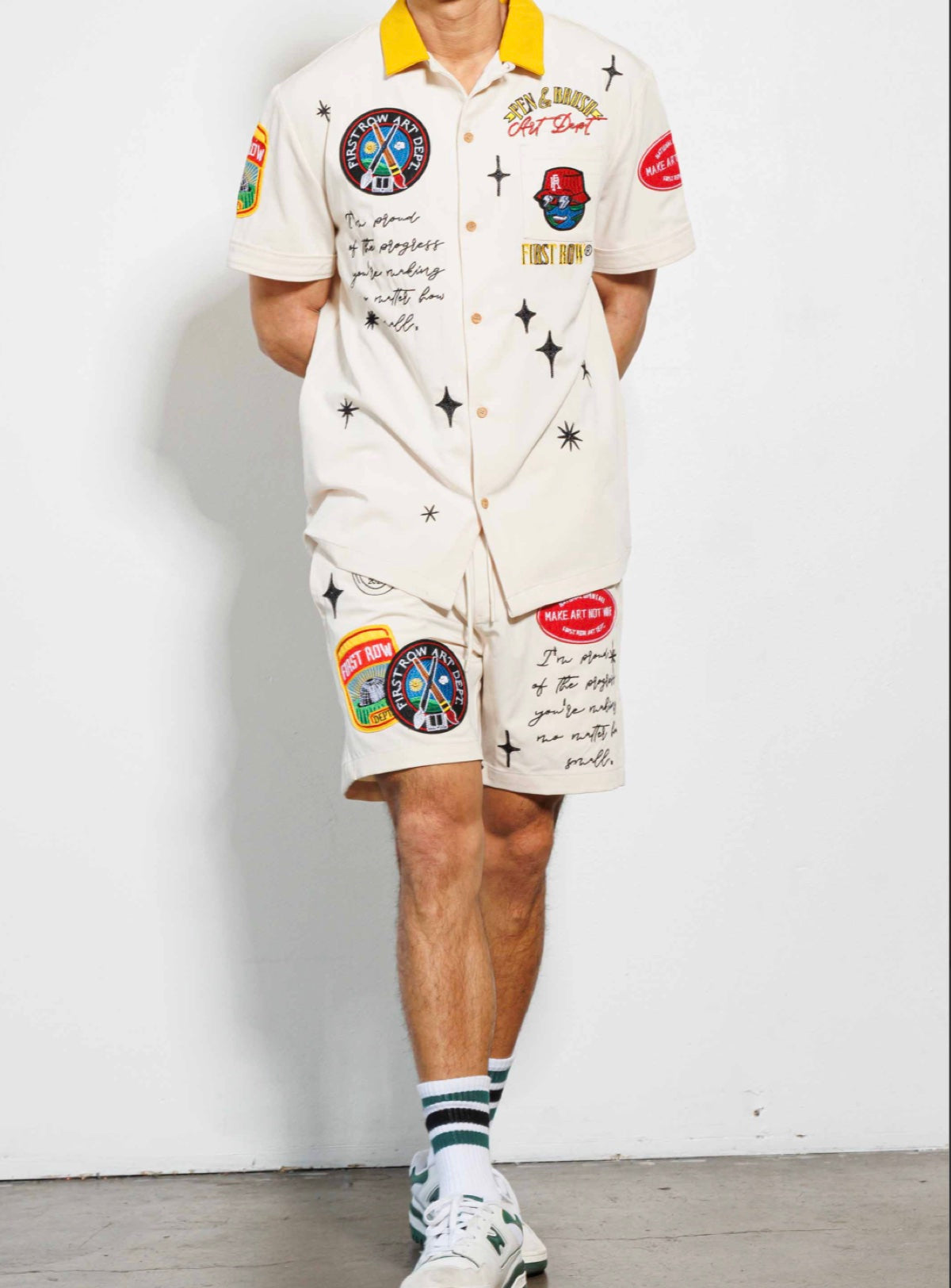 First Row Short Set - Pen And Brush Art Dept. - Lt. Khaki - FRH2001