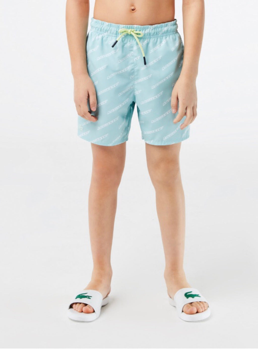 Lacoste Kids Swim Trunks - Branded All Over - Light Pastel Green - MJ5311 51 LGF