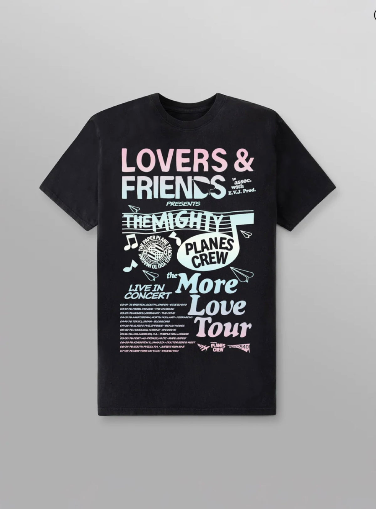 Paper Plane T-Shirt - More Love Tour - Black - 200212-001