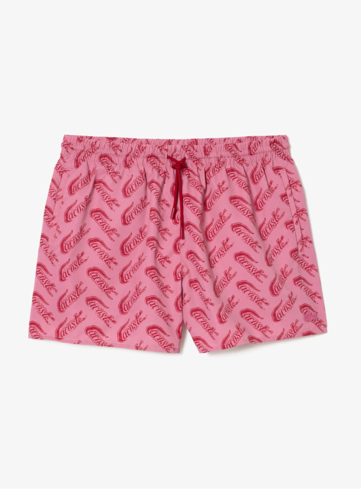 Lacoste Swim Trunks - Vintage Lettered Logo Print - Red-6H5 - MH5635 51 AY1