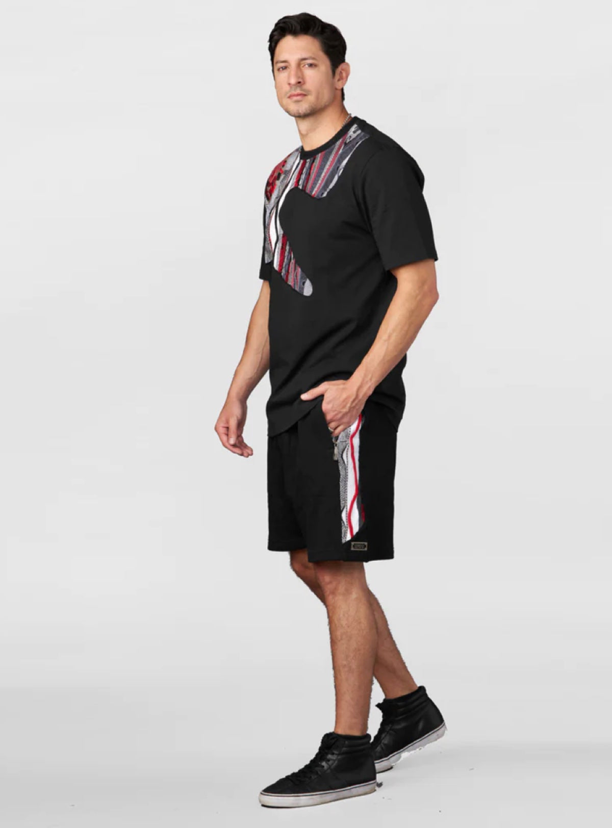 Coogi Shorts - Sweater Striped - Black - CG-KB-015