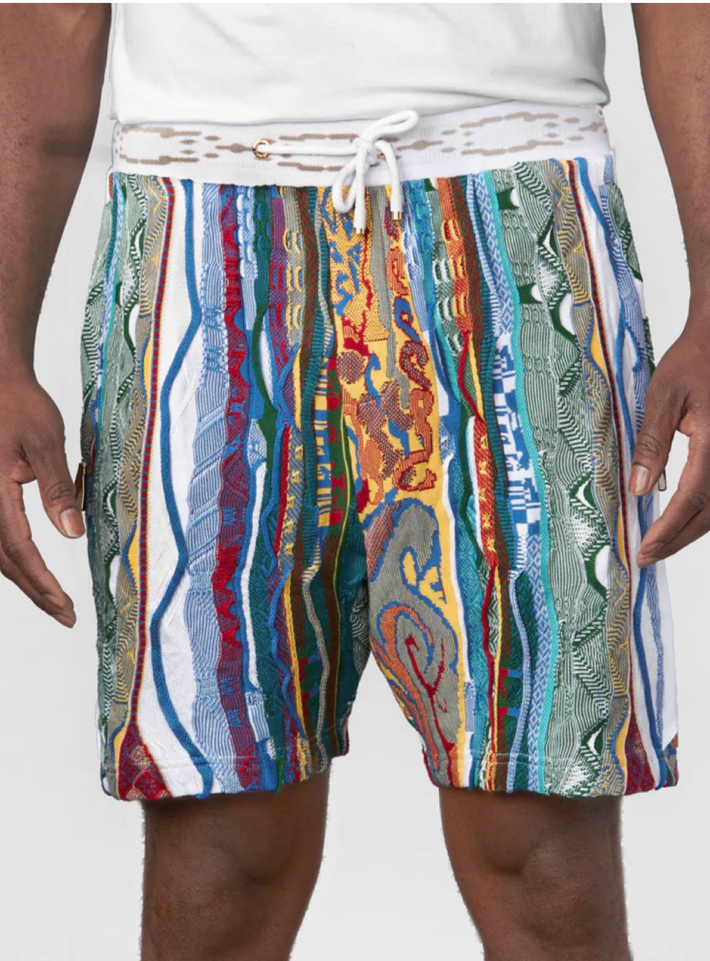 Coogi Shorts - Patched Classic - White - CG-KB-014