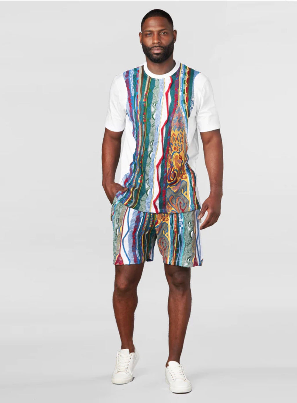 Coogi Shorts - Patched Classic - White - CG-KB-014
