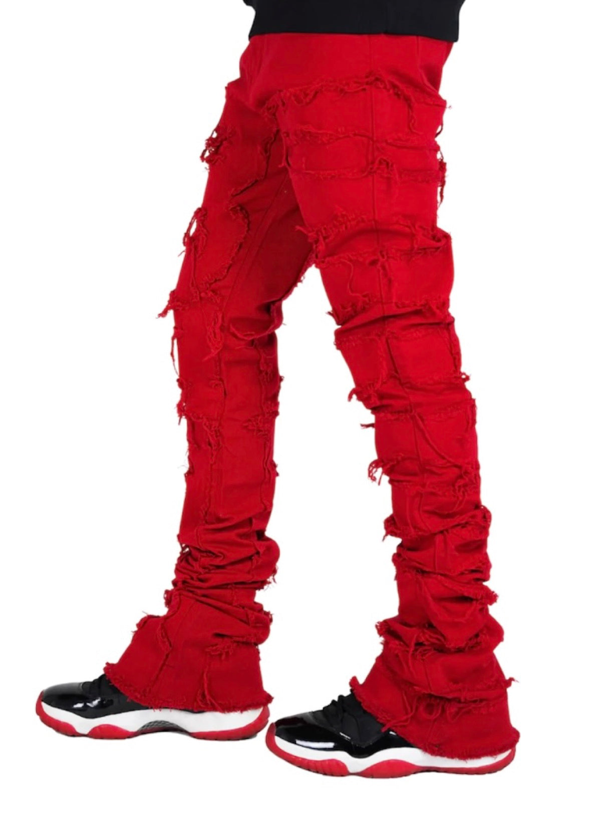 Focus Jeans - Distressed Super Stacked - Red - 3445C