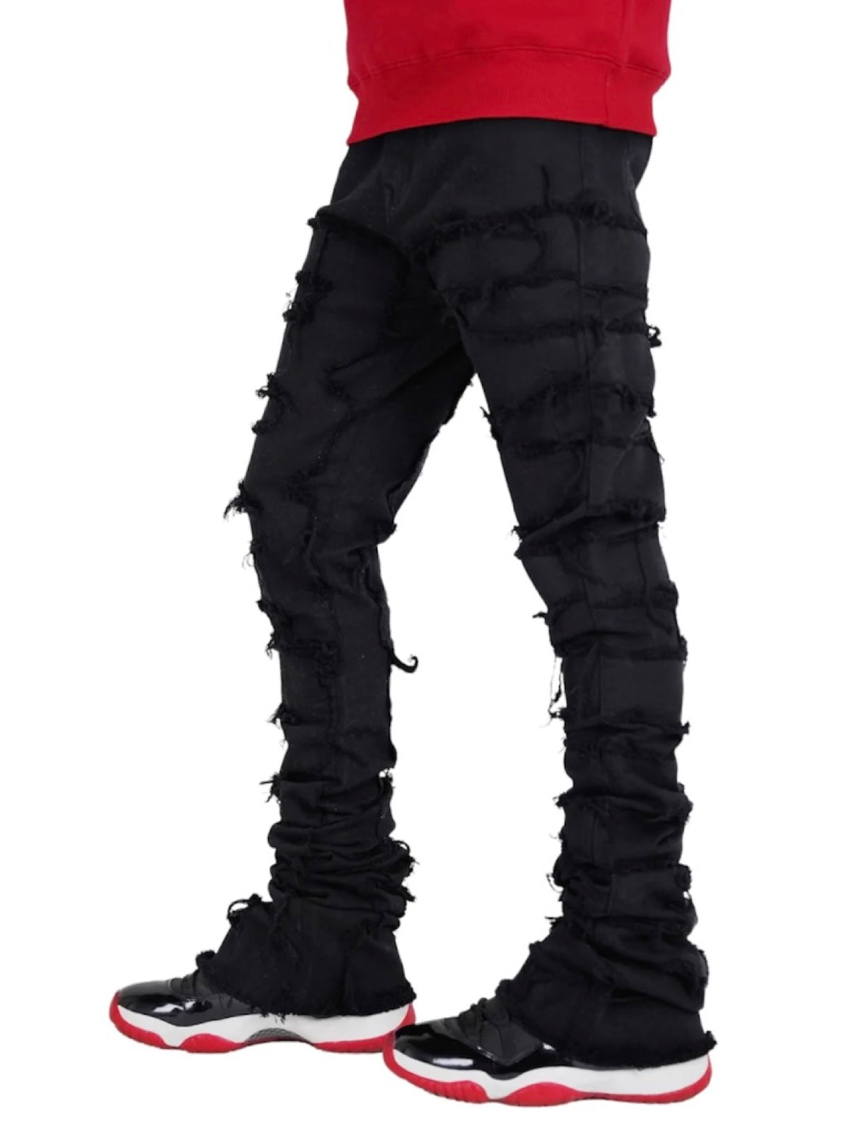 Focus Jeans - Distressed Super Stacked - Jet Black - 3445C