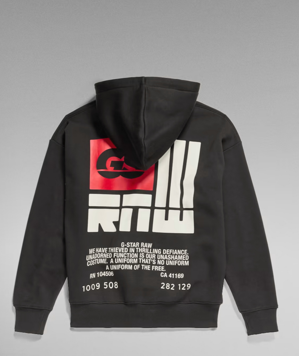 G-Star Hoodie - GS RAW Baack Graphic - Dk. Black - D23482