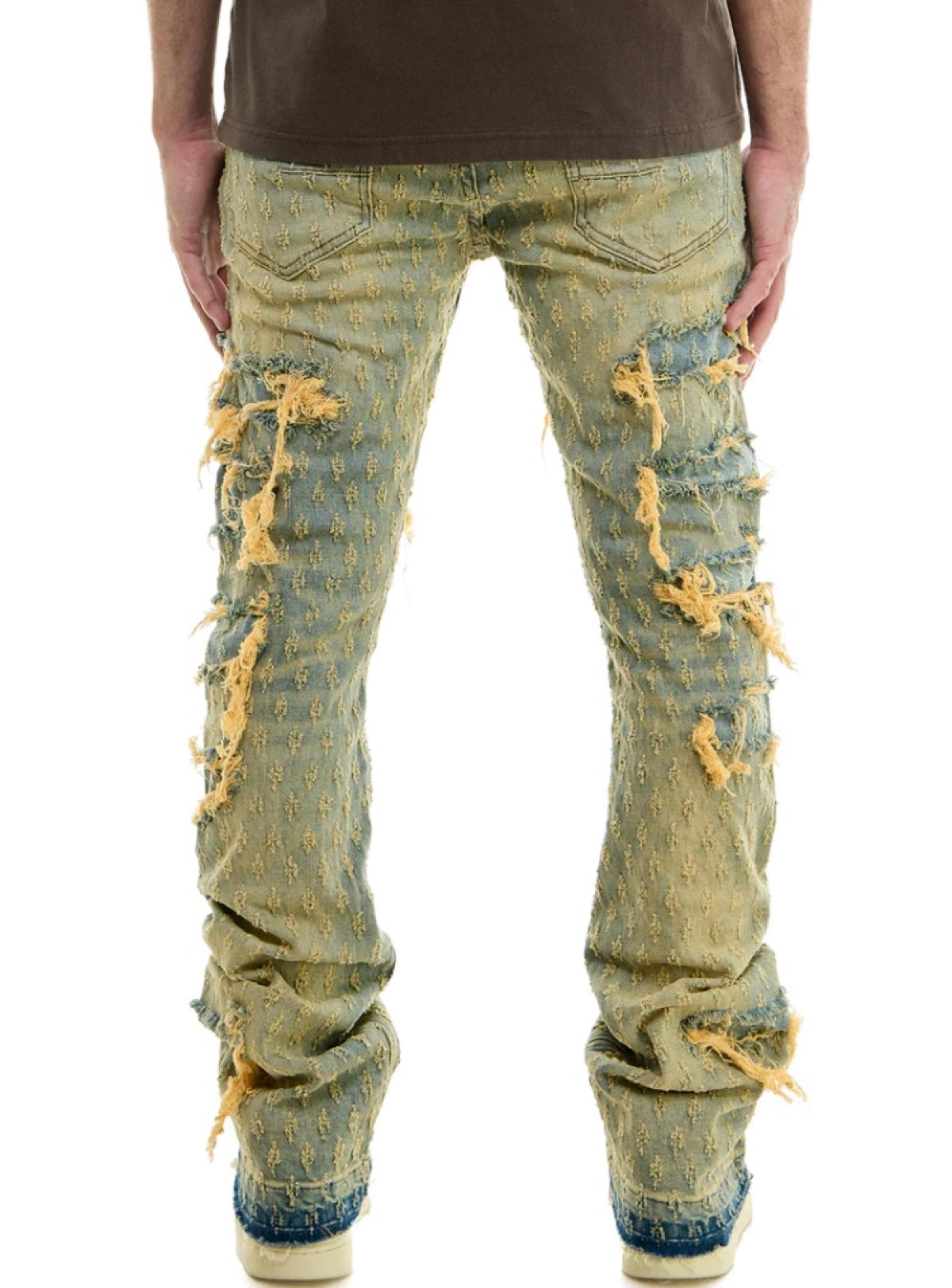 KDNK Jeans - Patched Skinny Flare - Blue - KND4609