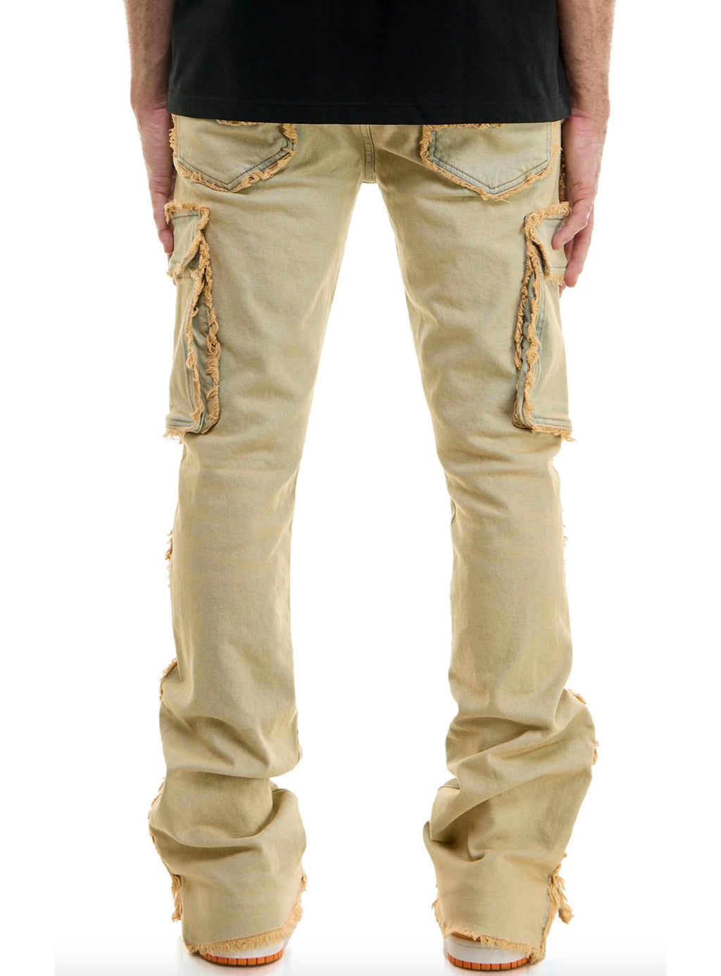 KDNK Jeans - Raw Edge Skinny Flare Cargo - Blue - KND4620