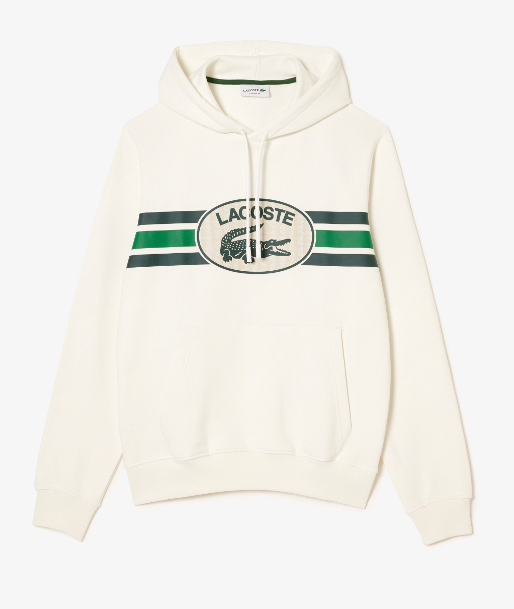 Lacoste Hoodie - Loose Fit Monogram - White - SH1413 51 70V