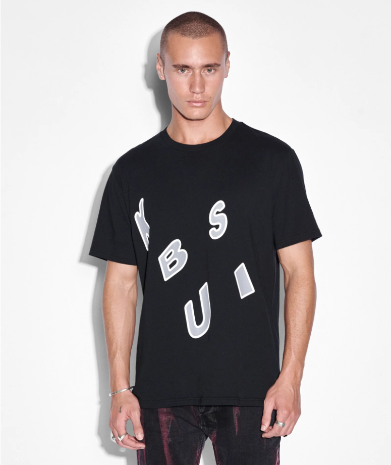 Ksubi T-Shirt - Letters Kash SS Tee - Jet Black - MFA23TE031