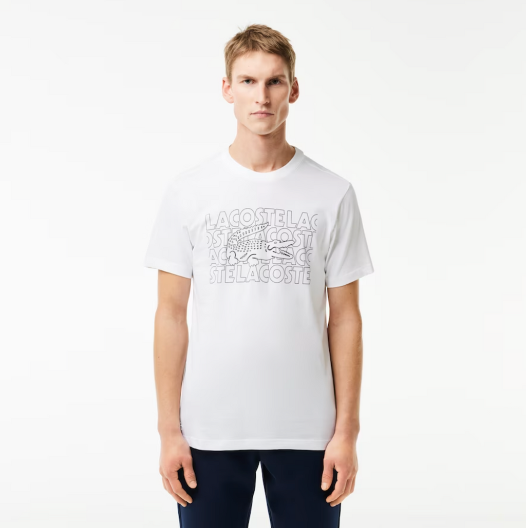Lacoste T-Shirt - Ultra Dry Printed Sport - White  - TH7505-51
