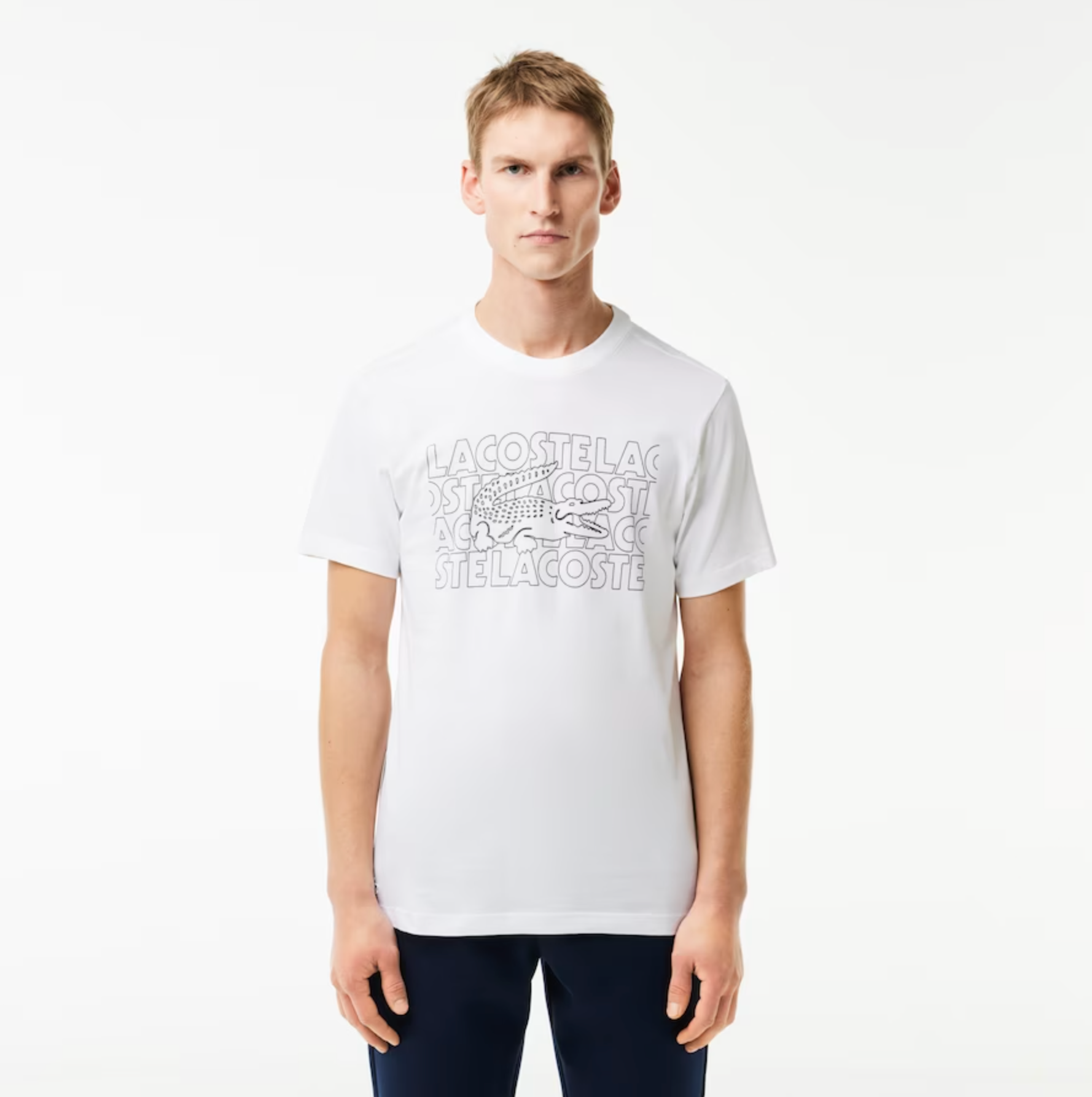 Lacoste T-Shirt - Ultra Dry Printed Sport - White  - TH7505-51