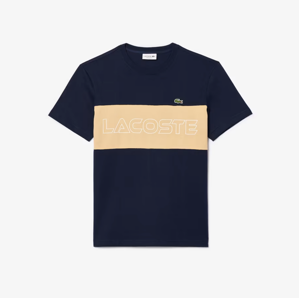 Lacoste T-Shirt - Regular Fit Colorblock Print - Navy  - TH1712-51