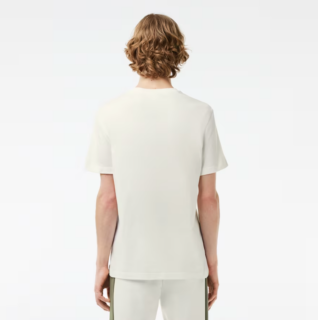 Lacoste T-Shirt - Regular Fit Colorblock Print - White  - TH1712-51