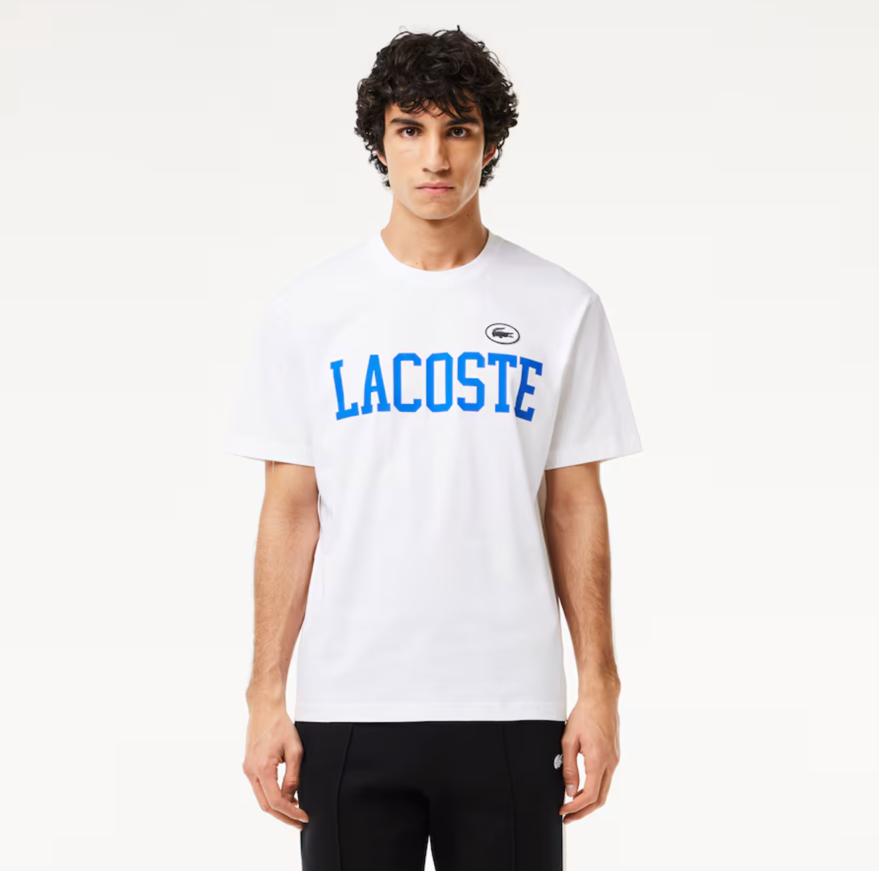 Lacoste T-Shirt - Men's Cotton Contrast Print - White - TH7411-51