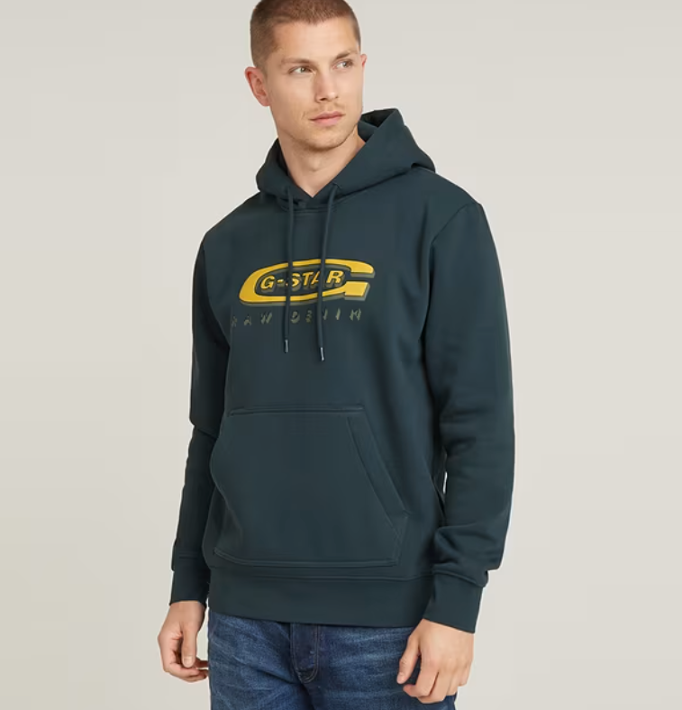 G-Star Hoodie - OLD SKOOL LOGO HDD SW-LEIGON BLUE - D26347-D733-862