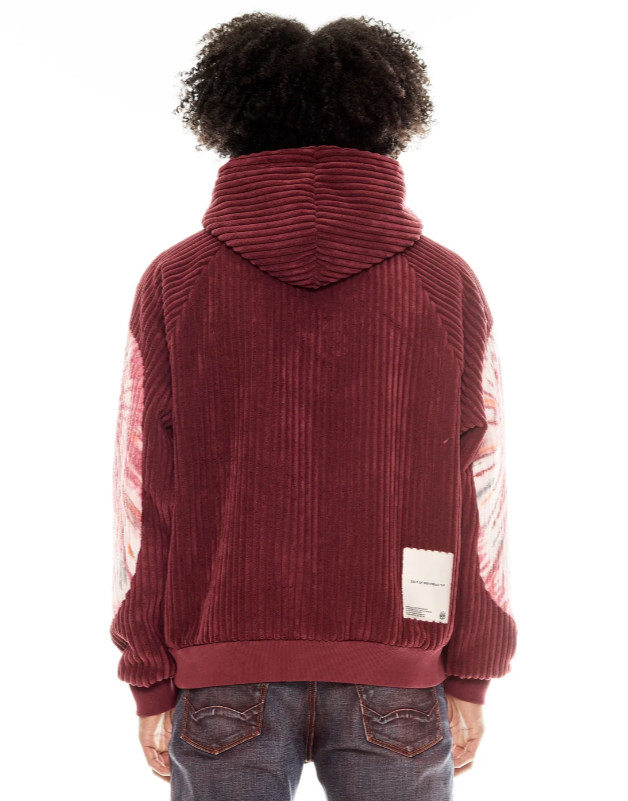 Cult Of Individuality Sweatshirt - Burgundy Tye Dye Pullover Sweatshirt - Vintage Merlot - 624B10-PH17A