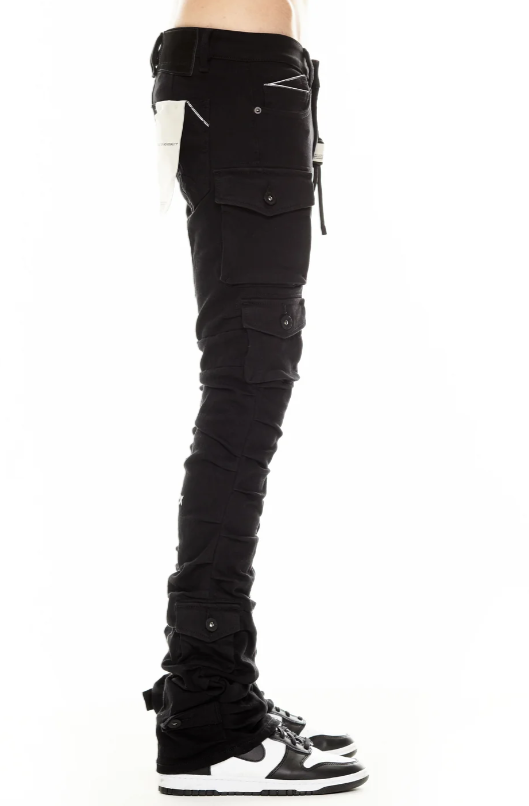Cult Of Individuality Jeans - Hipster Nomad Cargo Jeans - Double Black - 624B11-HC4A
