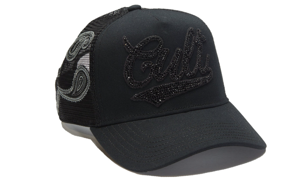 Cult Of Individuality Hat - Paisley Shimuchan Logo Mesh Back Trucker Hat - Black - 624B11-CH73A