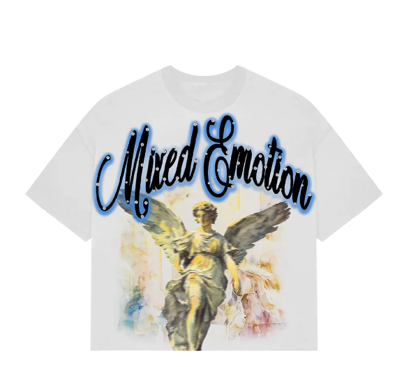 MIXED-EMOTION - “Rhinestoneâ€?Cropped Shirt-BLUE