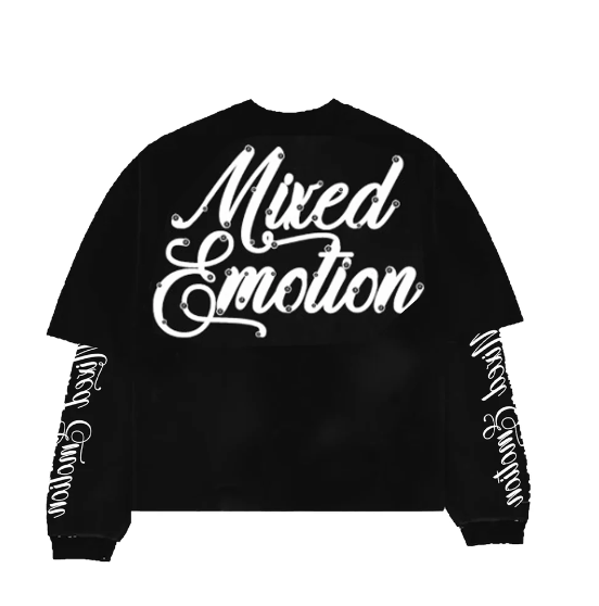 MIXED EMOTION T-Shirt - Black “Blurâ€?Thermal Long Sleeve -BLACK