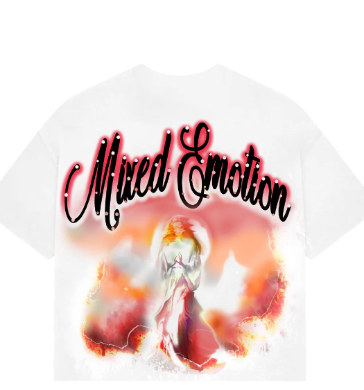MIXED EMOTION T-Shirt - "Rhinestone" Cropped Tee-RED