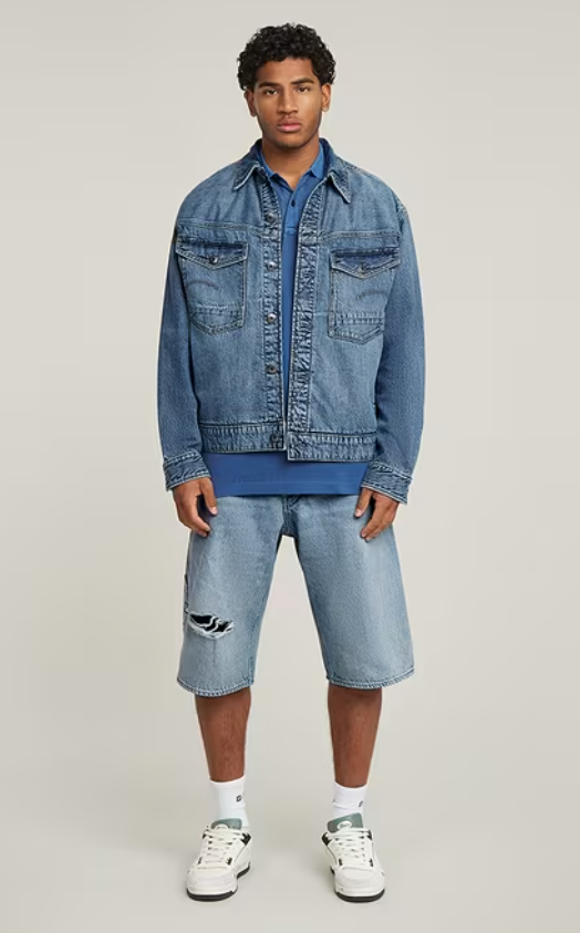 G-Star Shorts - Bam Logger Short - Vintage Ripped Mine Dust - D26129-H118