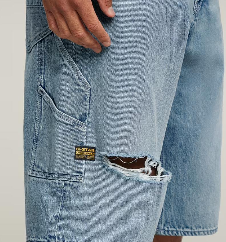 G-Star Shorts - Bam Logger Short - Vintage Ripped Mine Dust - D26129-H118