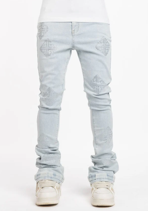 Guapi Jeans - Icon Embellished Denim - Aqua Blue - GUAP-BLU