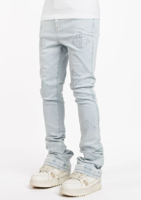 Guapi Jeans - Icon Embellished Denim - Aqua Blue - GUAP-BLU