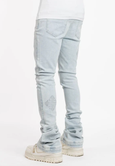 Guapi Jeans - Icon Embellished Denim - Aqua Blue - GUAP-BLU