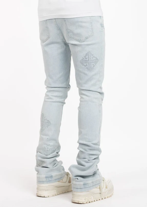 Guapi Jeans - Icon Embellished Denim - Aqua Blue - GUAP-BLU