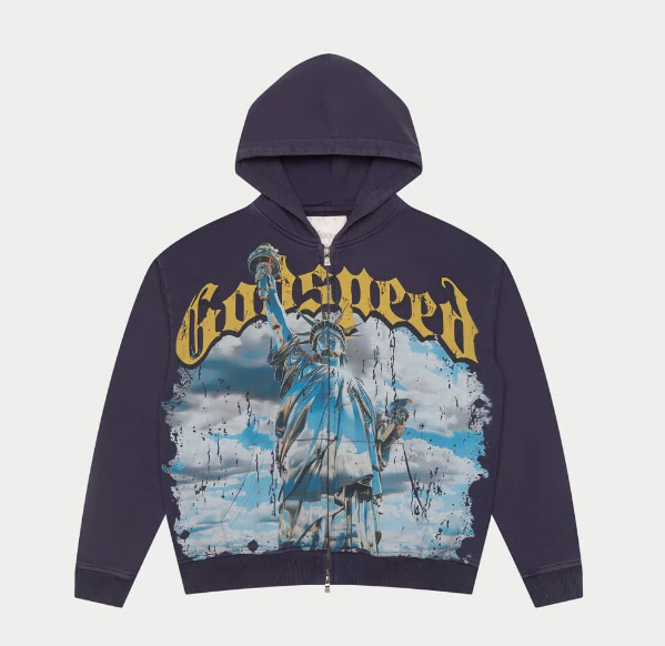 Godspeed Hoodie - Chrome Liberty Zip Hoodie - Navy - GSHCN