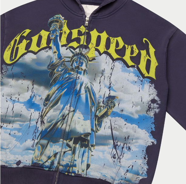 Godspeed Hoodie - Chrome Liberty Zip Hoodie - Navy - GSHCN