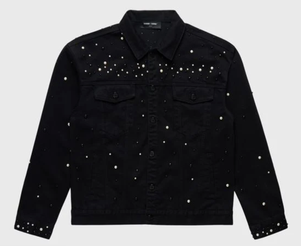 Homme+Femme Jacket - Pearl Denim Jacket - Black  - HFFW202454-2