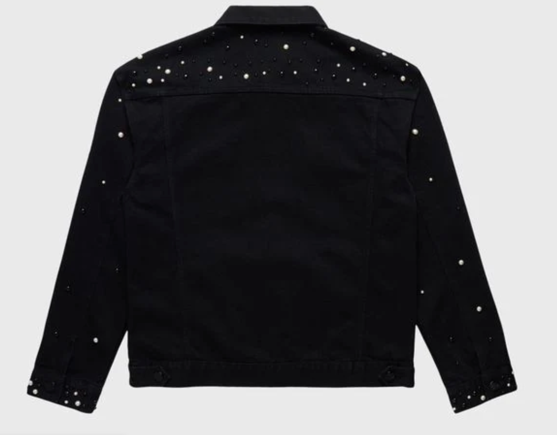 Homme+Femme Jacket - Pearl Denim Jacket - Black  - HFFW202454-2
