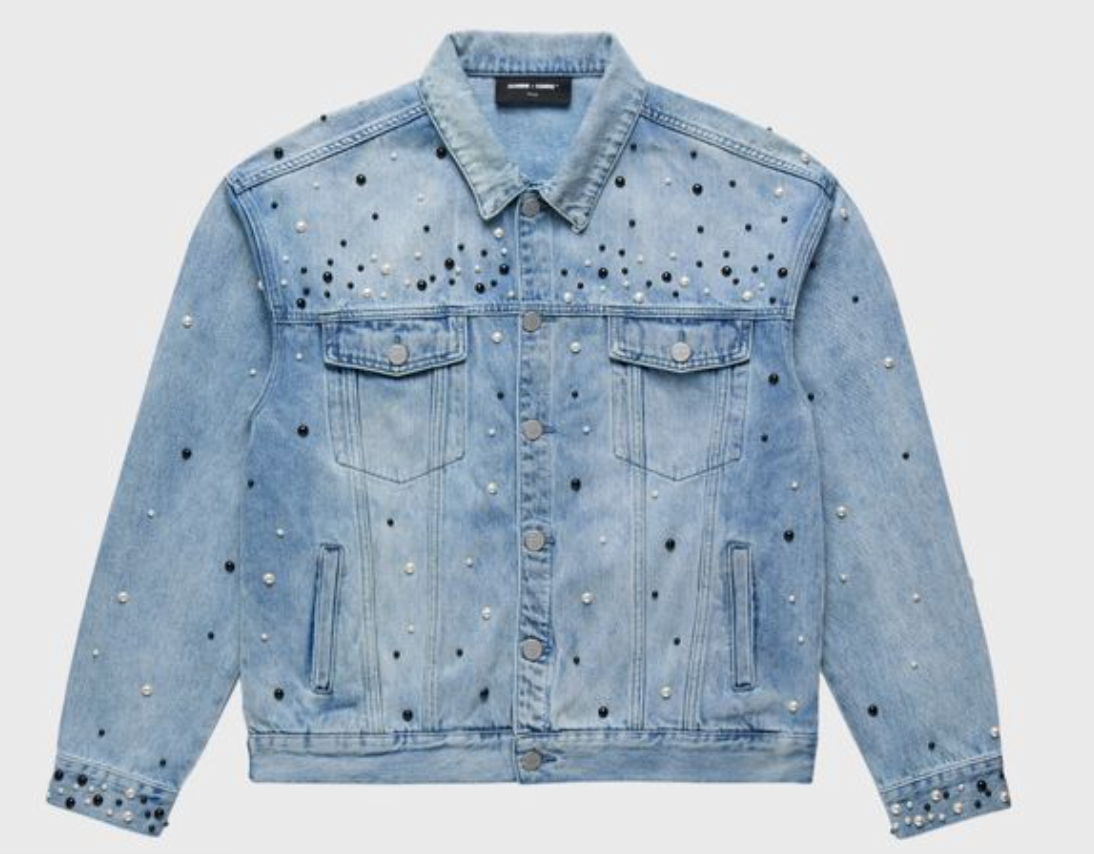 Homme+Femme Jacket - Pearl Denim Jacket - Blue - HFFW202454-1