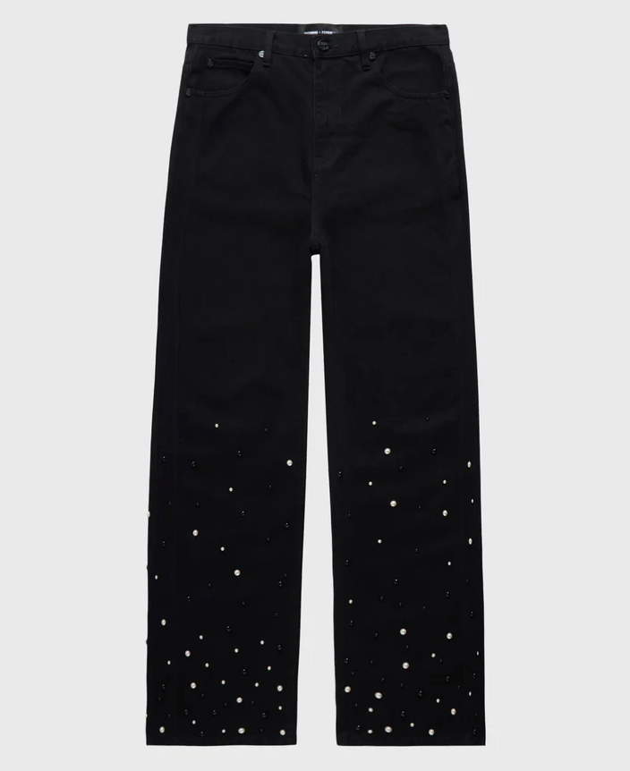 Homme+Femme Jeans - Pearl Denim Jeans - Black - HFFW202455-2