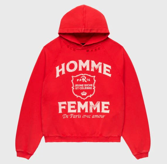 Homme+Femme Hoodie - Amour Hoodie - Red - HFFW202138-2