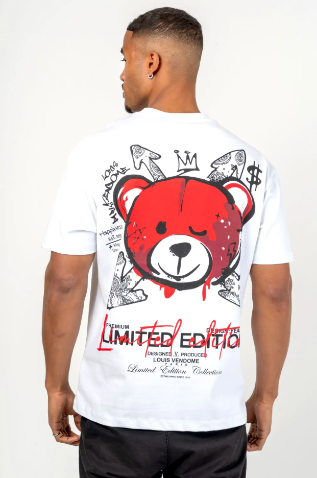 Louis Vendome T-Shirt - Limited Edition - White - Red - LV-54