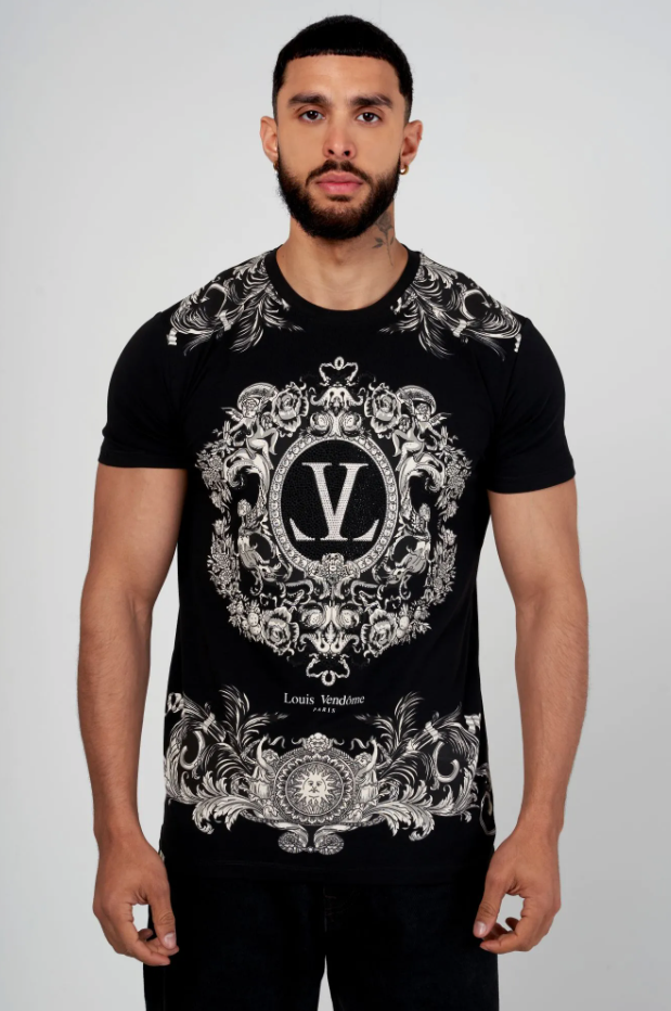 Louis Vendome T-Shirt - Baroque Inspiration - Black - LV-72
