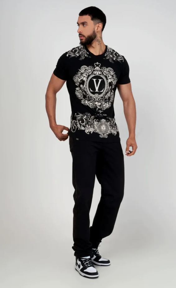Louis Vendome T-Shirt - Baroque Inspiration - Black - LV-72
