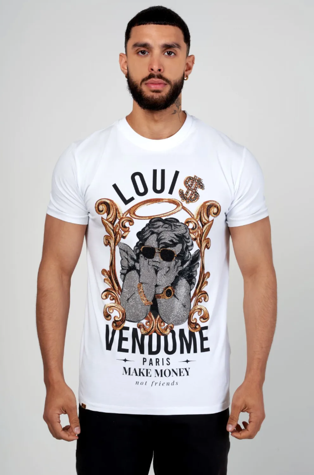 Louis Vendome T-Shirt - Make Money Not Friends - White - LV-78