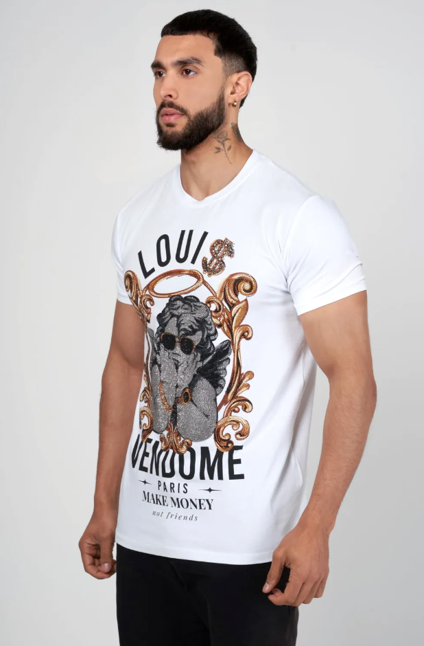 Louis Vendome T-Shirt - Make Money Not Friends - White - LV-78