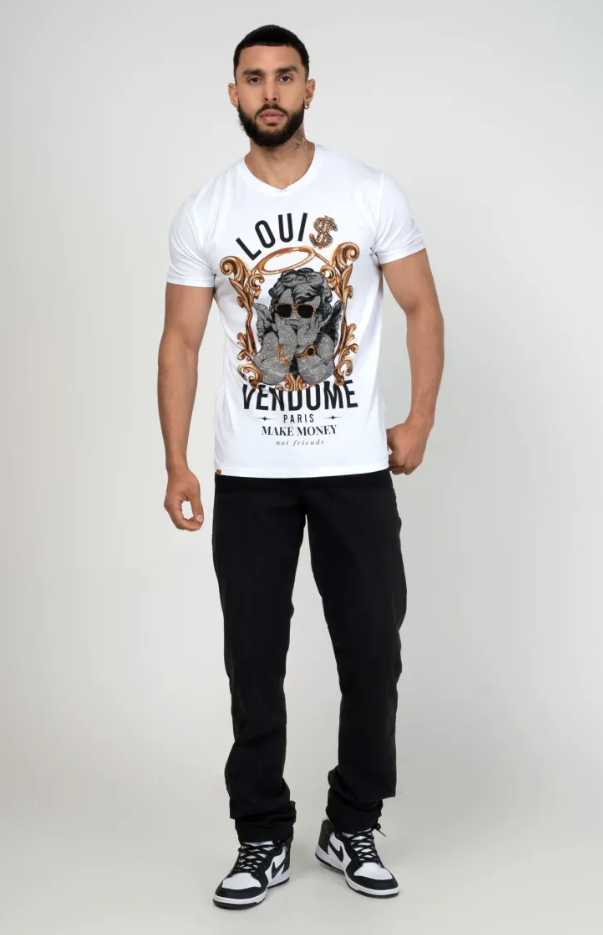 Louis Vendome T-Shirt - Make Money Not Friends - White - LV-78