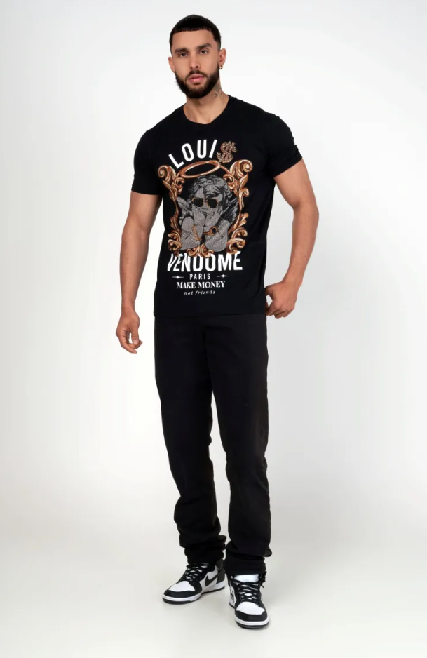 Louis Vendome T-Shirt - Make Money Not Friends - Black - LV-78